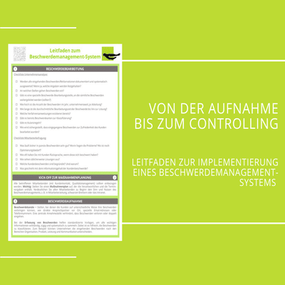 Toolbox, Beschwerdemanagement, Leitfaden
