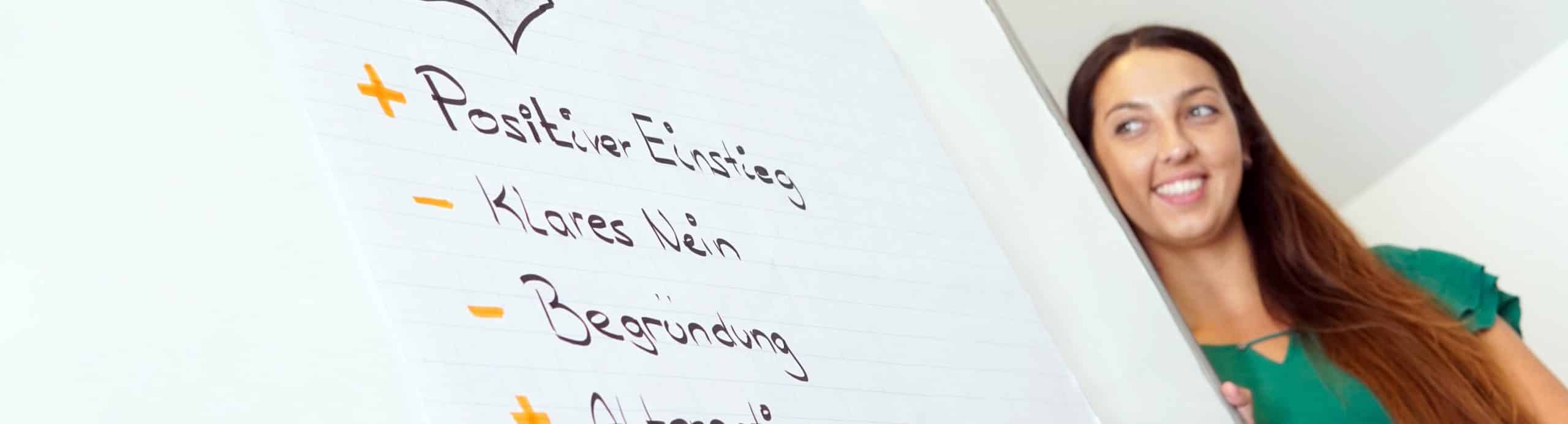 Wertschätzend Nein sagen, Nein sagen lernen, Flipchart Strategie