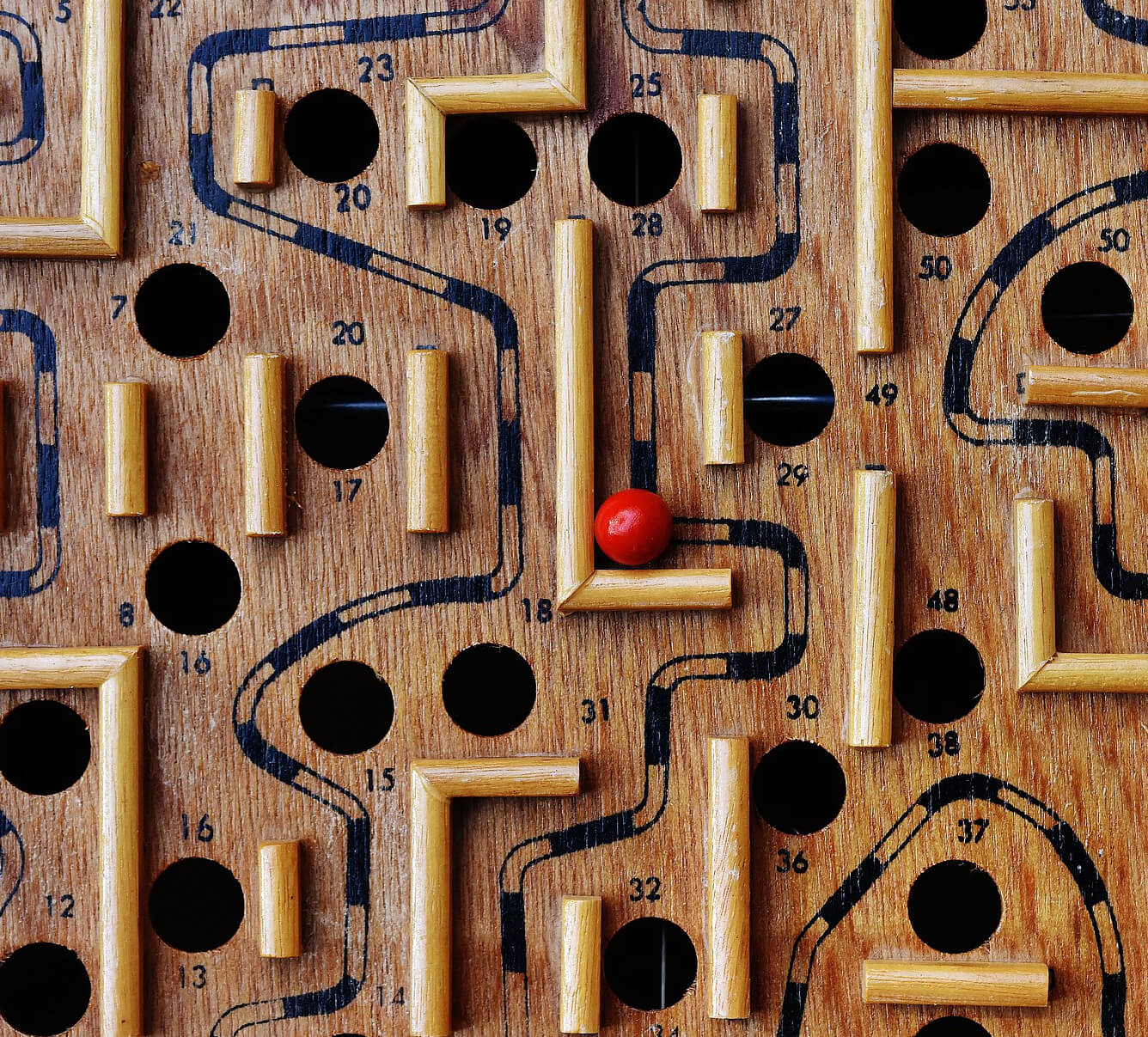 Entscheidungscoaching, Entscheidung, Spielbrett mit Kugel